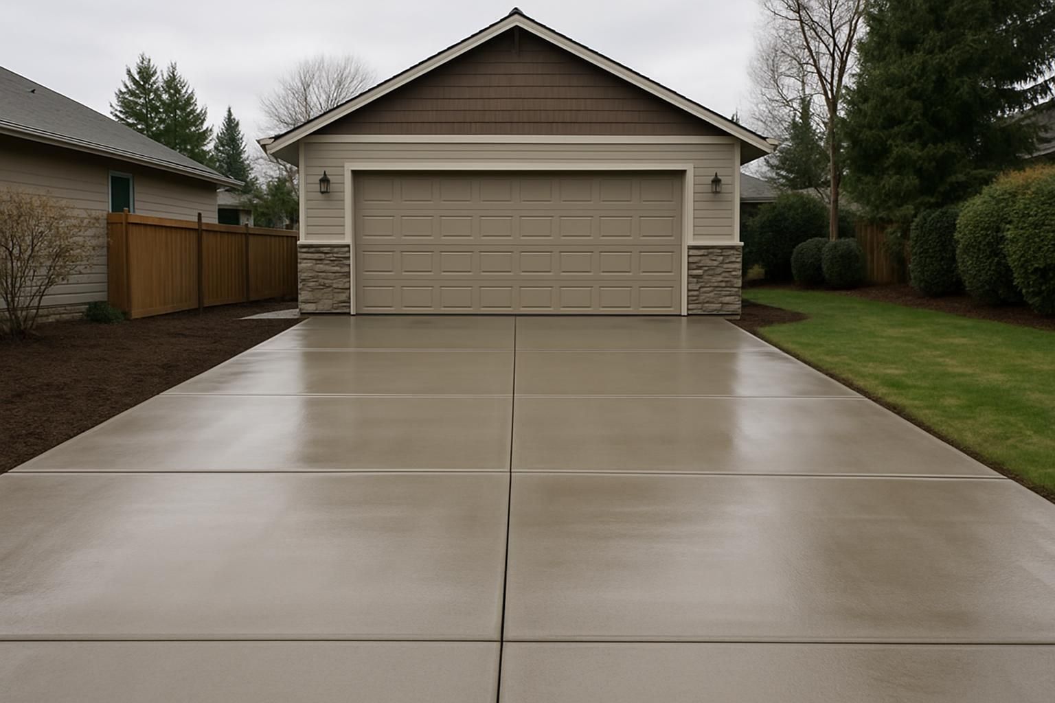 New concrete driveway poured for a Salem home