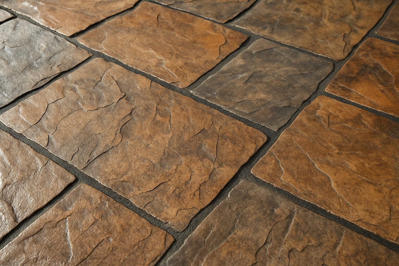 Decorative stamped and colored concrete detail